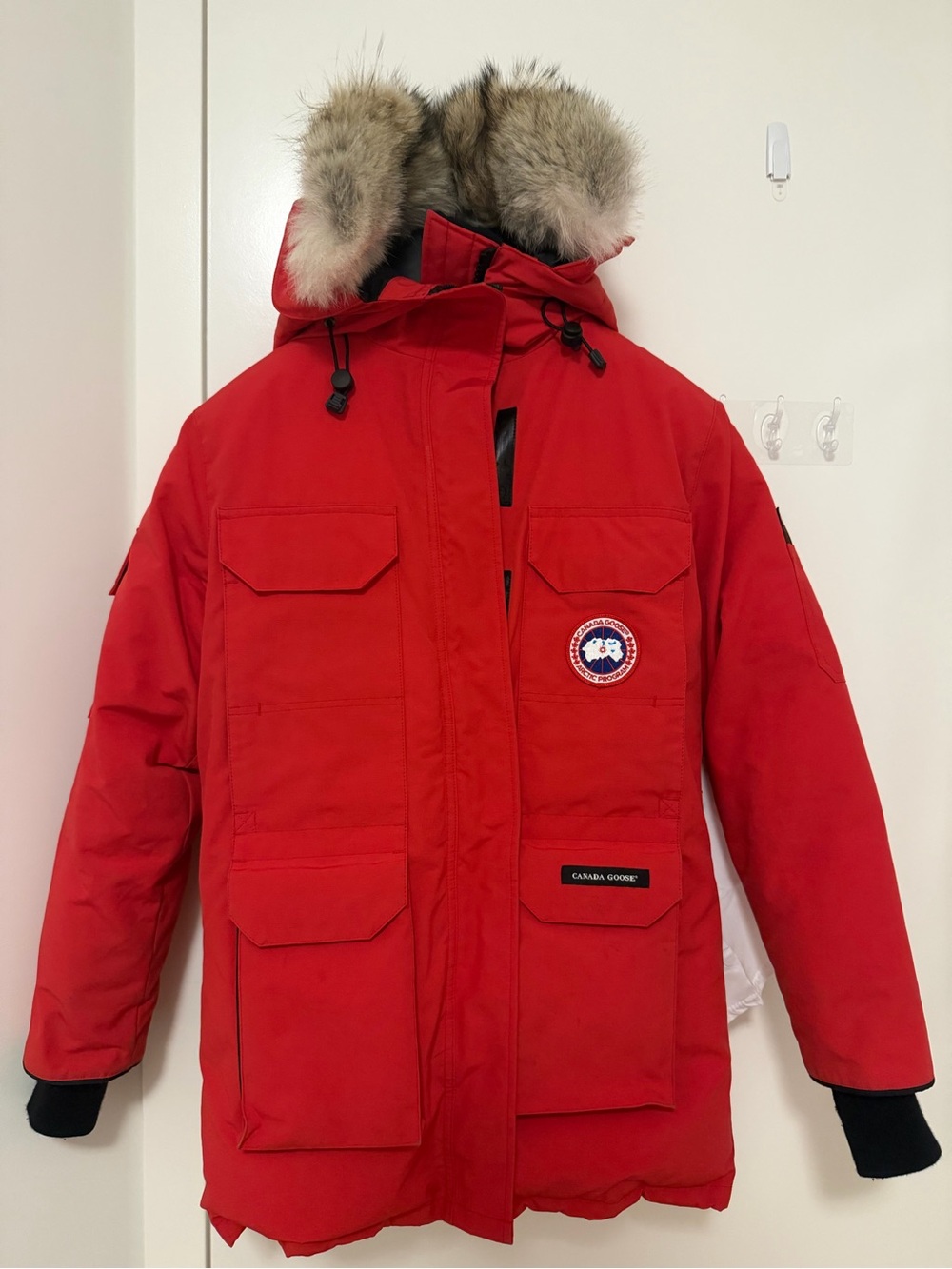 Canada Goose Red Ski Snow Jacket with Fur-Trim Hood